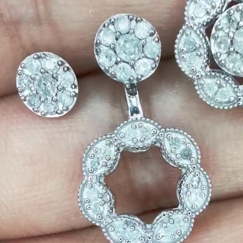 Many Ways Flower Earrings - natural diamonds in 18K Hong Kong gold.